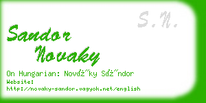 sandor novaky business card